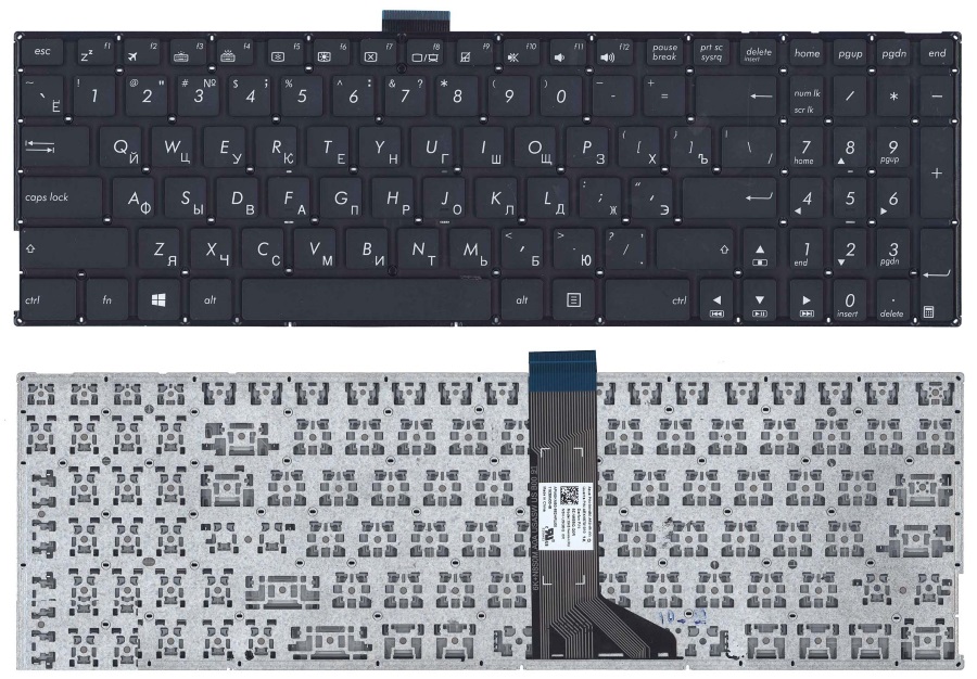 Клавиатура для Asus K501, A501 черная с подсветкой
